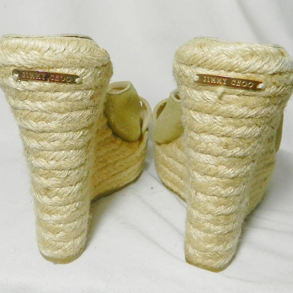 Jimmy Choo Shimmery Espadrille Slides Eu 39